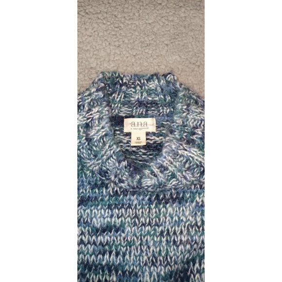 a.n.a A New Approach Womens XS  Mock Neck Sweater Blue Spacedye - Picture 3 of 16
